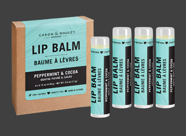 Baume à lèvres à la menthe poivrée (paquet de 4)