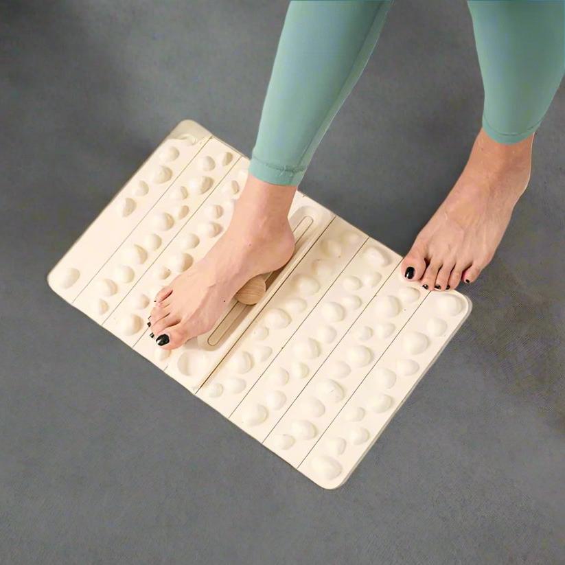 COMING SOON :Massaging Foot mat with Wood Massage Ball