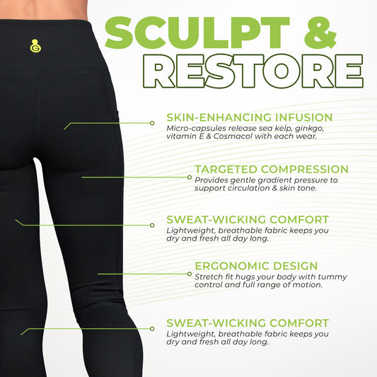 Green Drop Infused High Waist Leggings