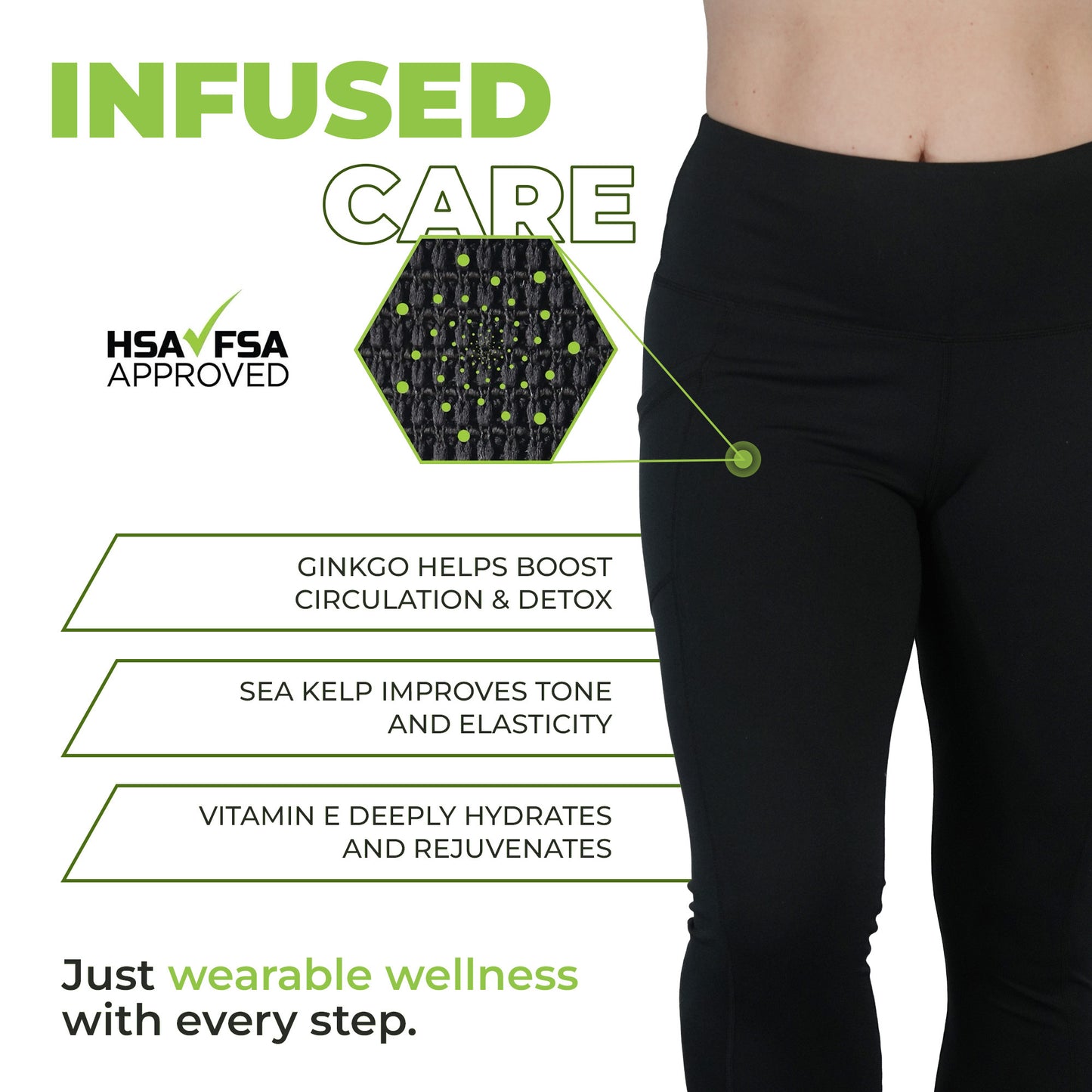 Green Drop Infused High Waist Leggings